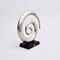 Aluminum Swirl Abstract Sculptures with Black Base – Modern Decor, Set of 2
